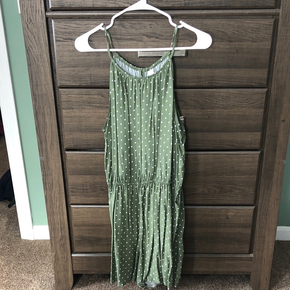Old Navy Green Polka Dot Romper